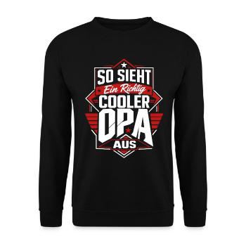 So sieht ein cooler Opa aus - Unisex Pullover - Schwarz - Vorne - Alina (178cm) & Michal (187cm)