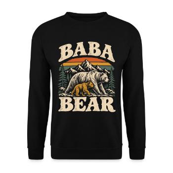 Baba Bär Vater Vintage-Familie Matching - Unisex Pullover - Schwarz - Vorne - Alina (178cm) & Michal (187cm)