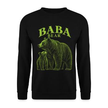 Baba Bär Vater Vintage-Familie Matching - Unisex Pullover - Schwarz - Vorne - Alina (178cm) & Michal (187cm)