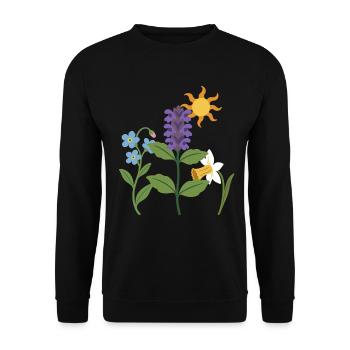Narzisse · Sonne · Blumen · Natur - Unisex Pullover - Schwarz - Vorne - Alina (178cm) & Michal (187cm)