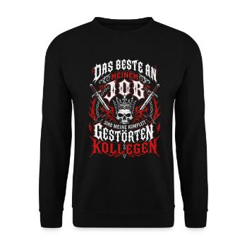 Beste am Job: Gestörte Kollegen - Unisex Pullover - Schwarz - Vorne - Alina (178cm) & Michal (187cm)