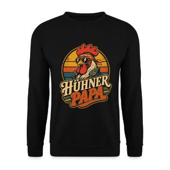 Hühner Papa Hühnerbesitzer Landwirt - Unisex Pullover - Schwarz - Vorne - Alina (178cm) & Michal (187cm)