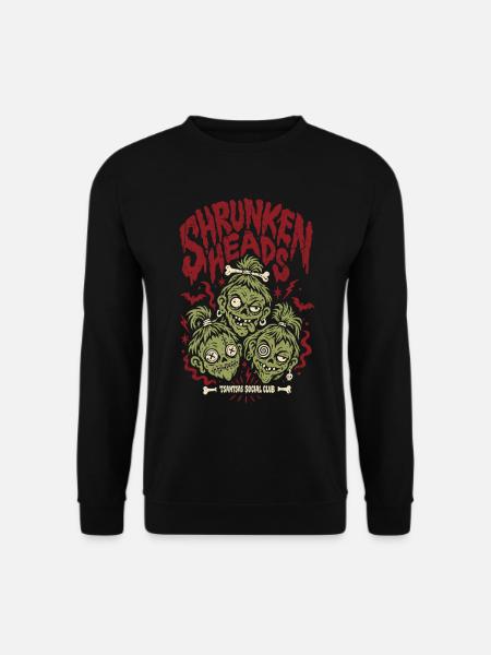 Tsantsas Social Club – Shrunken Heads - Halloween - Unisex Pullover - Schwarz