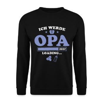 Ich werde Opa 2027 loading - Unisex Pullover - Schwarz - Vorne - Alina (178cm) & Michal (187cm)