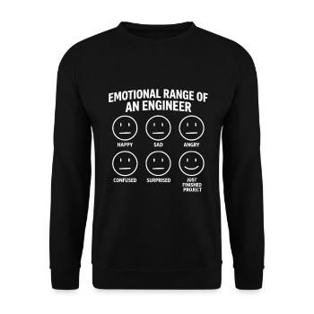 Emotional Range of an Engineer Funny - Unisex Pullover - Schwarz - Vorne - Alina (178cm) & Michal (187cm)