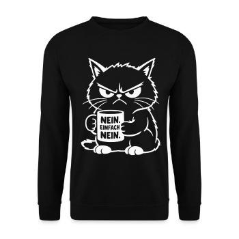 Nein Einfach Nein Katze - Unisex Pullover - Schwarz - Vorne - Alina (178cm) & Michal (187cm)
