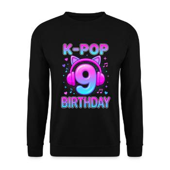 K-Pop Girls 9. Geburtstagskind Geschenk Kpop Geburtstag - Unisex Pullover - Schwarz - Vorne - Alina (178cm) & Michal (187cm)