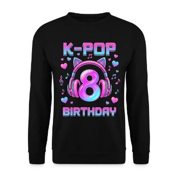 K-Pop Girls 8. Geburtstagsmädchen Geschenk Kpop Geburtstag - Unisex Pullover - Schwarz - Vorne - Alina (178cm) & Michal (187cm)
