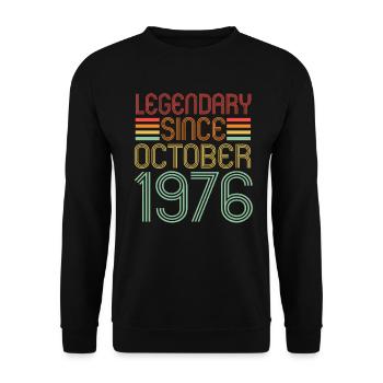 Legendary since October 1976 Geburtstag Geschenk - Unisex Pullover - Schwarz - Vorne - Alina (178cm) & Michal (187cm)