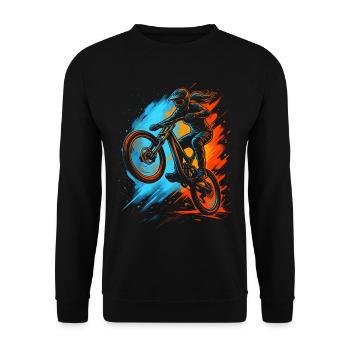 Downhill Bike Mountainbike Mädchen Damen MTB - Unisex Pullover - Schwarz - Vorne - Alina (178cm) & Michal (187cm)