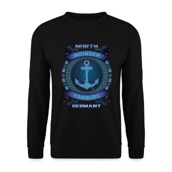 Moinsen Hamburg Anker Maritim Norddeutschland - Unisex Pullover - Schwarz - Vorne - Alina (178cm) & Michal (187cm)
