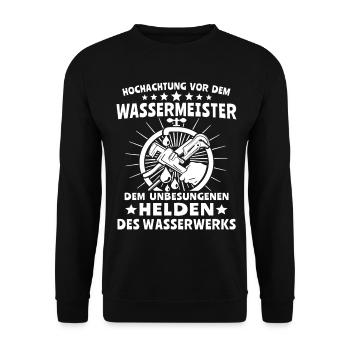 Wassermeister - Unisex Pullover - Schwarz - Vorne - Alina (178cm) & Michal (187cm)