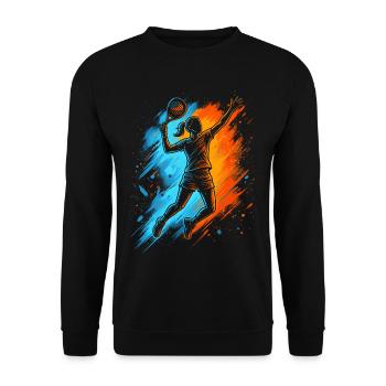 Padel Tennis Padelspieler Damen Mädchen Padel - Unisex Pullover - Schwarz - Vorne - Alina (178cm) & Michal (187cm)
