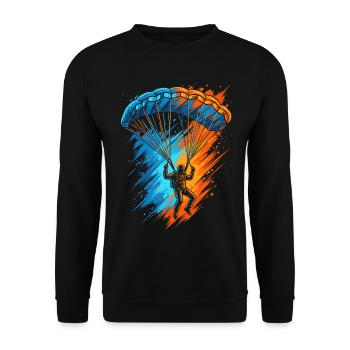 Paragliding Gleitschirmfliegen Herren Gleitschirm - Unisex Pullover - Schwarz - Vorne - Alina (178cm) & Michal (187cm)