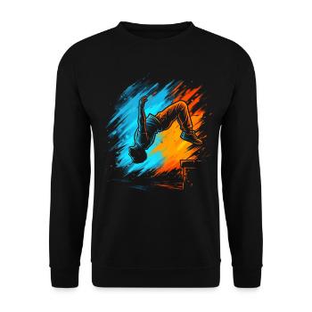 Freerunning Freerunner Herren Parkour Kinder - Unisex Pullover - Schwarz - Vorne - Alina (178cm) & Michal (187cm)