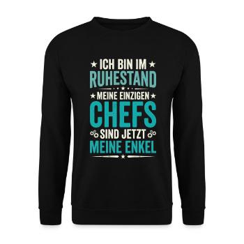 Ich Bin Im Ruhestand Meine Einzigen Chefs Sind  - Unisex Pullover - Schwarz - Vorne - Alina (178cm) & Michal (187cm)