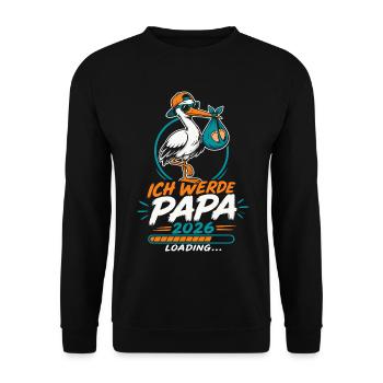 Ich werde Papa Werdender Vater - Unisex Pullover - Schwarz - Vorne - Alina (178cm) & Michal (187cm)