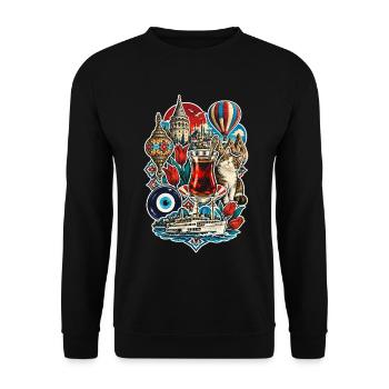 Türkei Türken Türkin Türke Türkiye - Unisex Pullover - Schwarz - Vorne - Alina (178cm) & Michal (187cm)