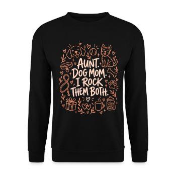 Tante Hund Mama Lustige Hundeliebhaberin Tante - Unisex Pullover - Schwarz - Vorne - Alina (178cm) & Michal (187cm)