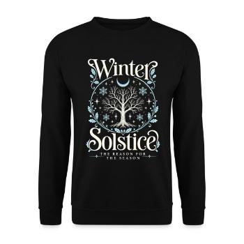 Wintersonnenwende Weihnachten - Unisex Pullover - Schwarz - Vorne - Alina (178cm) & Michal (187cm)