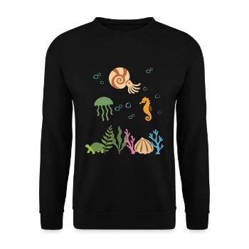 Nautilus Unterwasser Kinder Qualle - Unisex Pullover - Schwarz - Vorne - Alina (178cm) & Michal (187cm)