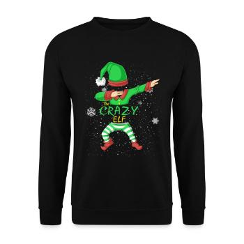 Die verrückte Elfen-Matching-Familie Weihnachtsfestfest - Unisex Pullover - Schwarz - Vorne - Alina (178cm) & Michal (187cm)