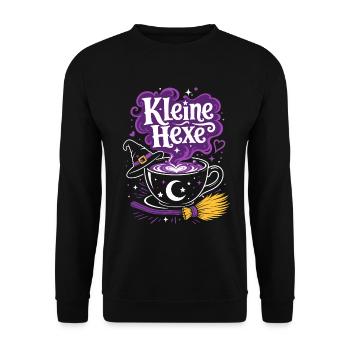 Kleine Hexe Halloween Kostüm Kinder - Unisex Pullover - Schwarz - Vorne - Alina (178cm) & Michal (187cm)
