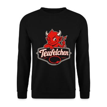 Teufel oder Engel Teufelchen - Unisex Pullover - Schwarz - Vorne - Alina (178cm) & Michal (187cm)