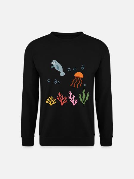 Seekuh Unterwasser Kinder Qualle - Unisex Pullover - Schwarz