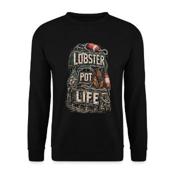 Hummerfänger Hummerfischer Lobster Pot Life - Unisex Pullover - Schwarz - Vorne - Alina (178cm) & Michal (187cm)