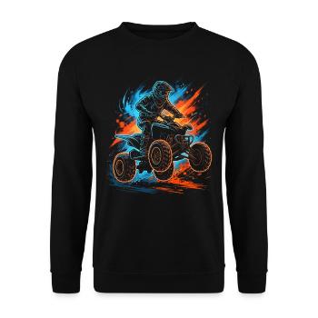 Quad ATV Motocross Herren Jungen Offroad Kinder - Unisex Pullover - Schwarz - Vorne - Alina (178cm) & Michal (187cm)