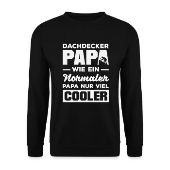 Dachdecker Spruch Lustig Handwerker Geschenk - Unisex Pullover - Schwarz - Vorne - Alina (178cm) & Michal (187cm)