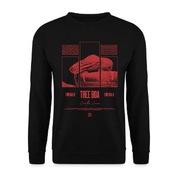 Smaragdbaumboa-Schlangenbesitzer und Reptilienhalter - Unisex Pullover - Schwarz - Vorne - Alina (178cm) & Michal (187cm)