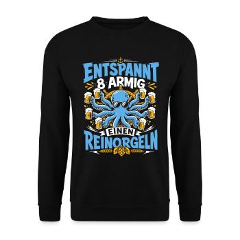 Achtarmig Saufparty Malle - Unisex Pullover - Schwarz - Vorne - Alina (178cm) & Michal (187cm)