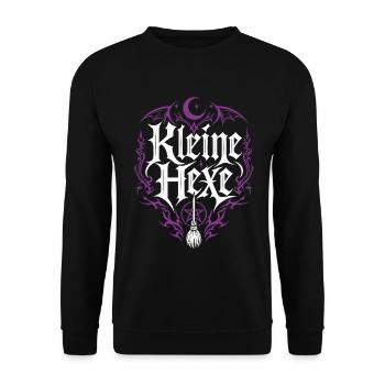 Kleine Hexe Kinderkostüm - Unisex Pullover - Schwarz - Vorne - Alina (178cm) & Michal (187cm)