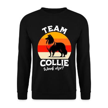 Team Langhaar Collie - Unisex Pullover - Schwarz - Vorne - Alina (178cm) & Michal (187cm)