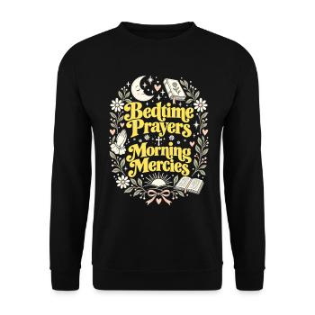 Schlafensgebet Morgengebete Barmherzigkeiten Christliche Mutter - Unisex Pullover - Schwarz - Vorne - Alina (178cm) & Michal (187cm)