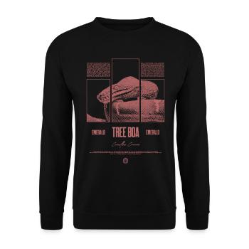 Smaragdbaumboa-Schlangenbesitzer und Reptilienhalter - Unisex Pullover - Schwarz - Vorne - Alina (178cm) & Michal (187cm)