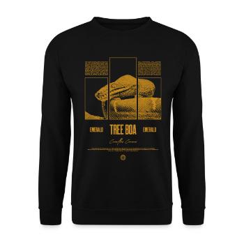 Smaragdbaumboa-Schlangenbesitzer und Reptilienhalter - Unisex Pullover - Schwarz - Vorne - Alina (178cm) & Michal (187cm)