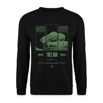 Smaragdbaumboa-Schlangenbesitzer und Reptilienhalter - Unisex Pullover - Schwarz - Vorne - Alina (178cm) & Michal (187cm)