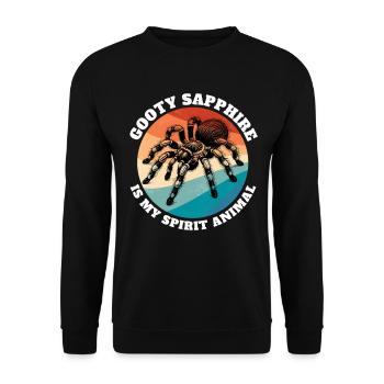 Gooty Saphir Tarantel Sprüche - Unisex Pullover - Schwarz - Vorne - Alina (178cm) & Michal (187cm)