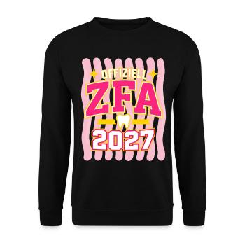 Offiziell ZFA 2027 – Abschluss Zahnarztpraxis - Unisex Pullover - Schwarz - Vorne - Alina (178cm) & Michal (187cm)