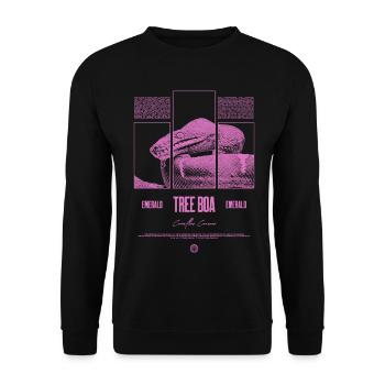 Smaragdbaumboa-Schlangenbesitzer und Reptilienhalter - Unisex Pullover - Schwarz - Vorne - Alina (178cm) & Michal (187cm)