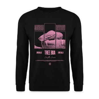 Smaragdbaumboa-Schlangenbesitzer und Reptilienhalter - Unisex Pullover - Schwarz - Vorne - Alina (178cm) & Michal (187cm)