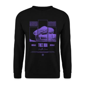 Smaragdbaumboa-Schlangenbesitzer und Reptilienhalter - Unisex Pullover - Schwarz - Vorne - Alina (178cm) & Michal (187cm)
