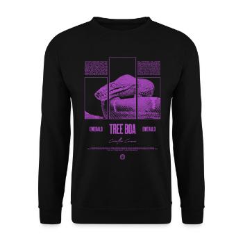 Smaragdbaumboa-Schlangenbesitzer und Reptilienhalter - Unisex Pullover - Schwarz - Vorne - Alina (178cm) & Michal (187cm)