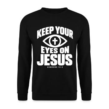 Bibelzitat Jesus Christlicher Glaube - Unisex Pullover - Schwarz - Vorne - Alina (178cm) & Michal (187cm)
