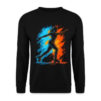 Roller Skates Rollerskates Damen Mädchen Rollschuh - Unisex Pullover - Schwarz - Vorne - Alina (178cm) & Michal (187cm)