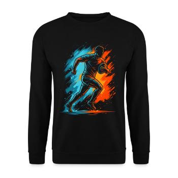 Rugbyspieler Jungen Herren Rugby - Unisex Pullover - Schwarz - Vorne - Alina (178cm) & Michal (187cm)