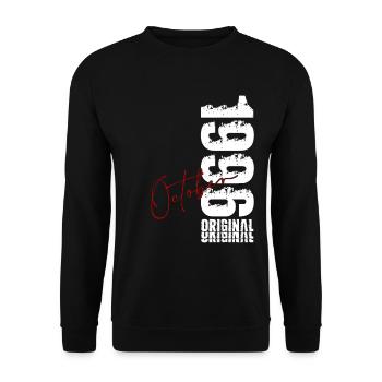 30. Geburtstag Geschenk Mann Original Oktober 1996 - Unisex Pullover - Schwarz - Vorne - Alina (178cm) & Michal (187cm)